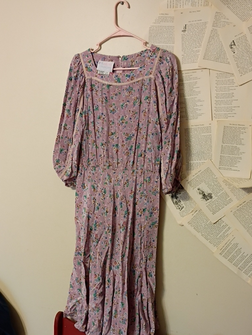 Vintage DVF Editions Purple Floral Midi Dress